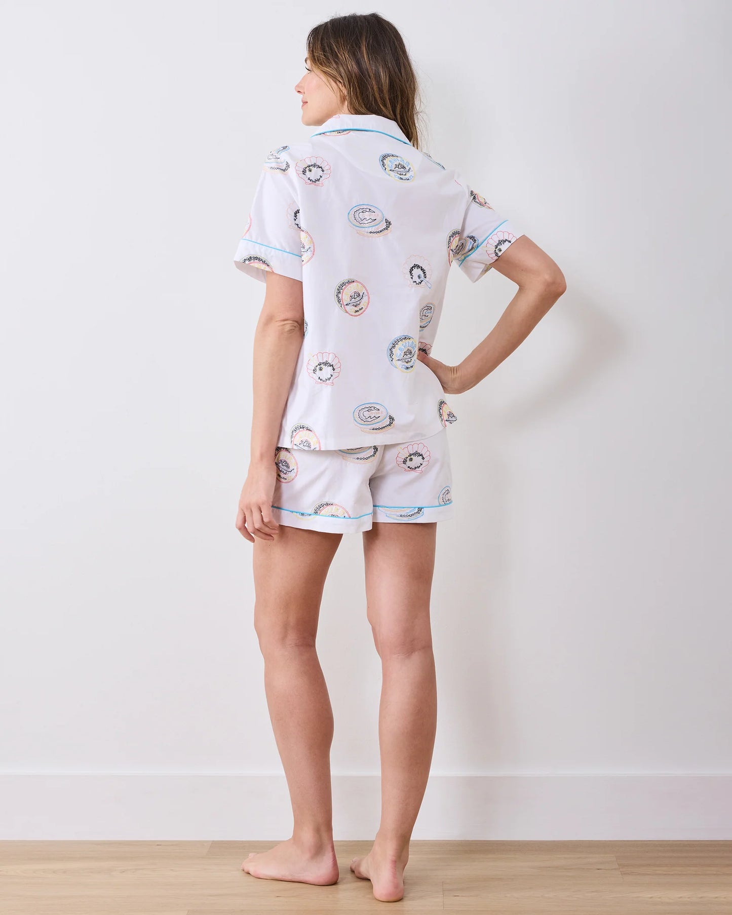 Embroidered Club Caviar Short PJ Set