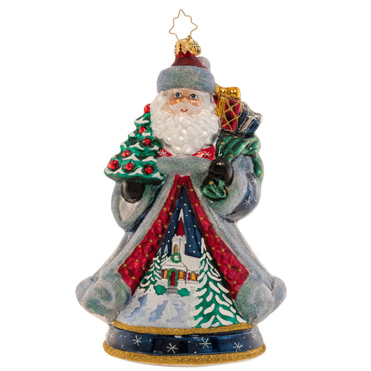 Christopher Radko Santa's Snowy Scene glass ornament Christmas