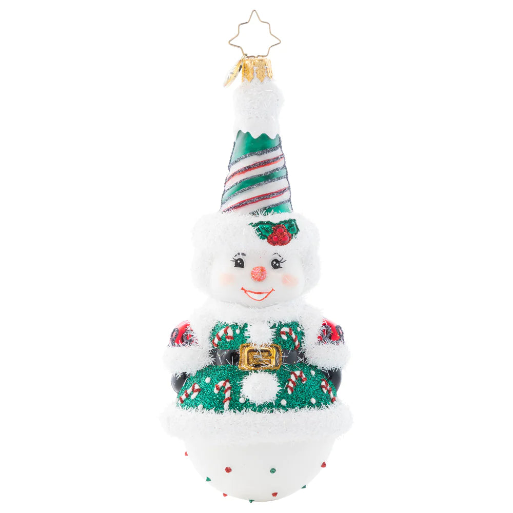 Christopher Radko Twice as Nice Snowman glass Christmas ornament
