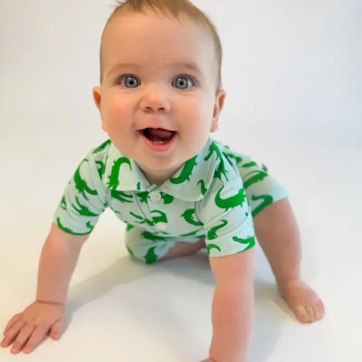 Short Sleeve Polo Romper