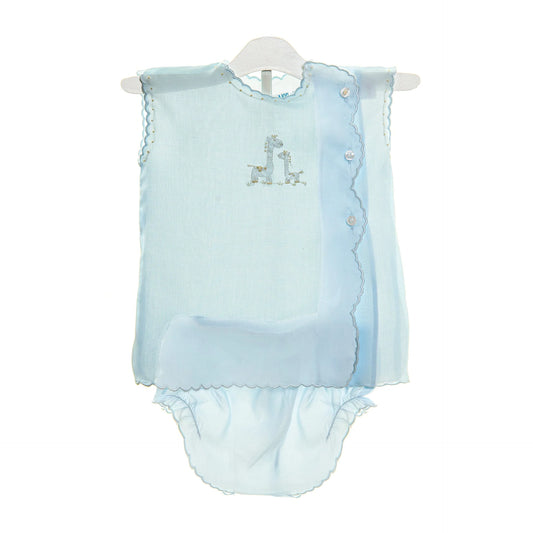 Lenora Baby Cotton Diaper Set blue with giraffes