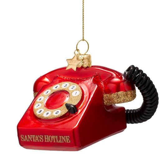 Opal Red Vintage Telephone Ornament