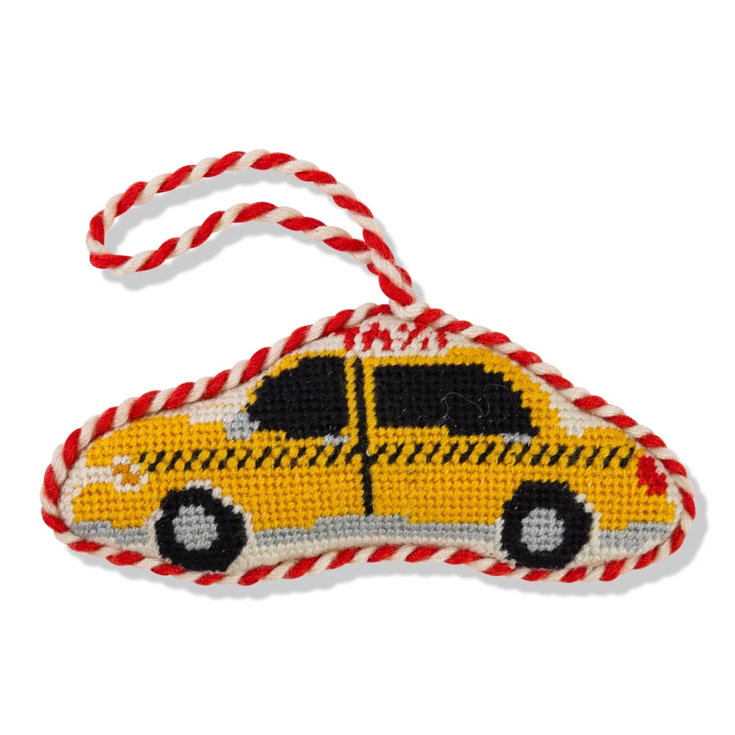 Needlepoint Icon Ornament- Taxi Cab