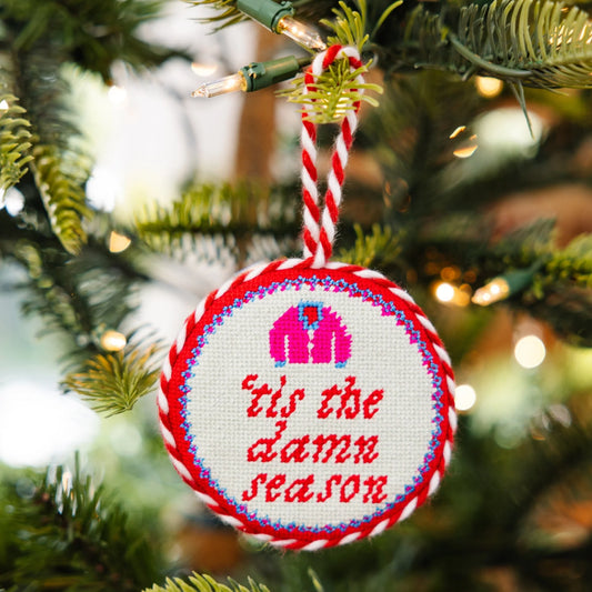 Needlepoint Ornament- Tis The Damn Season