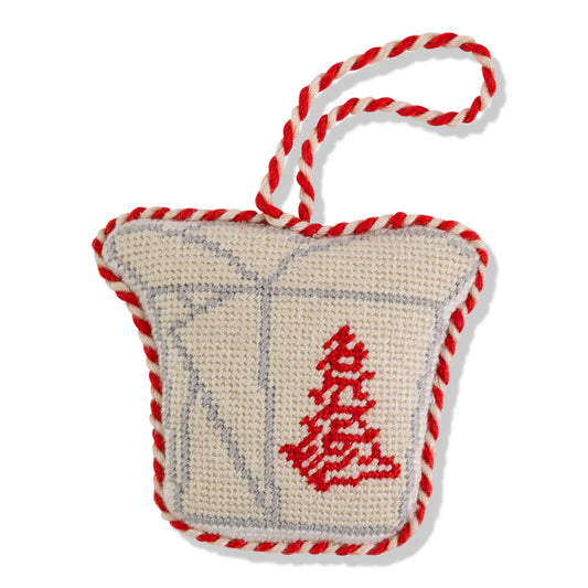 Needlepoint Icon Ornament- Chinese Takeout Box