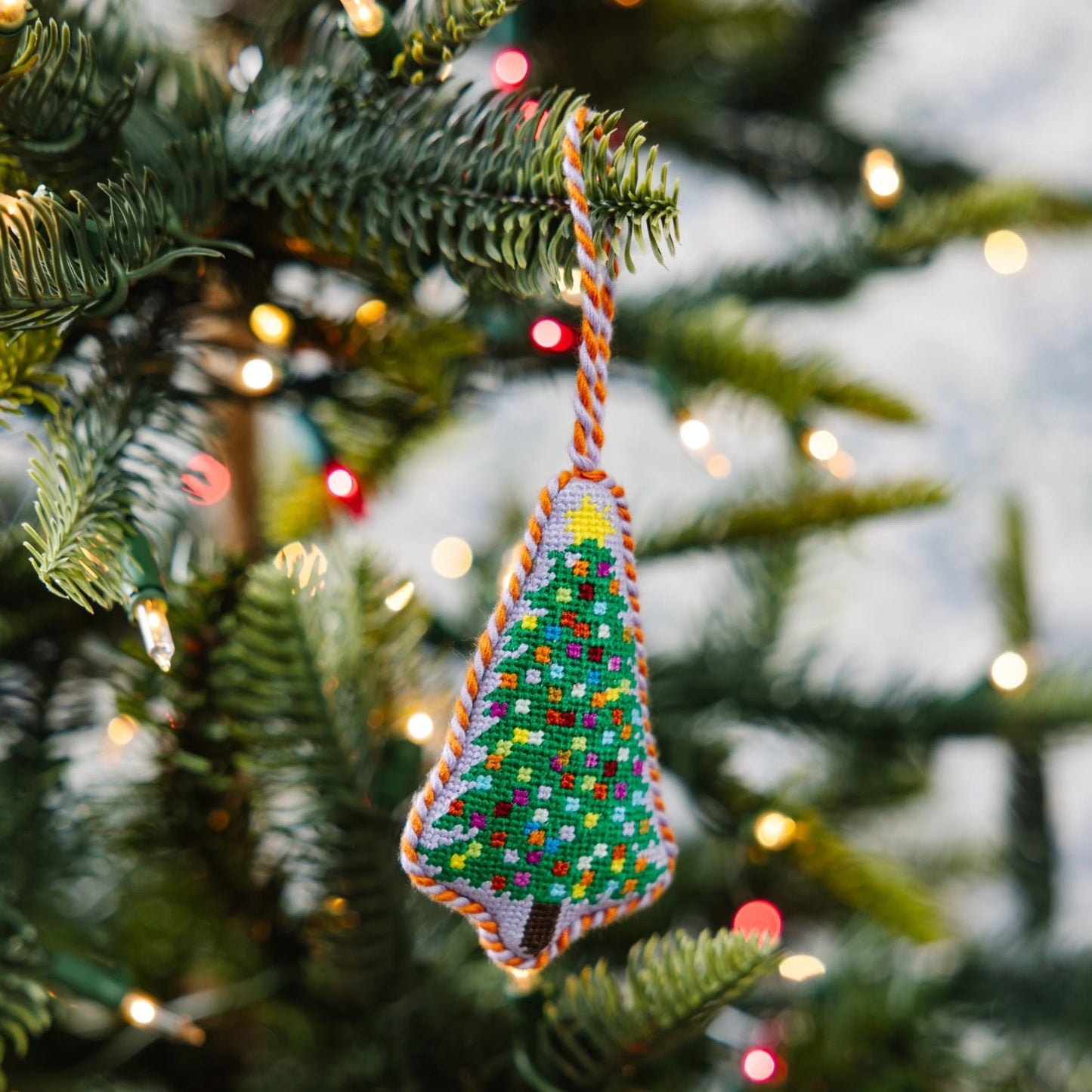 Needlepoint Icon Ornament- Christmas Tree