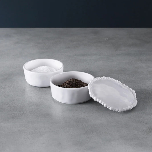 Alegria Stackable Salt & Pepper Cellar white melamine