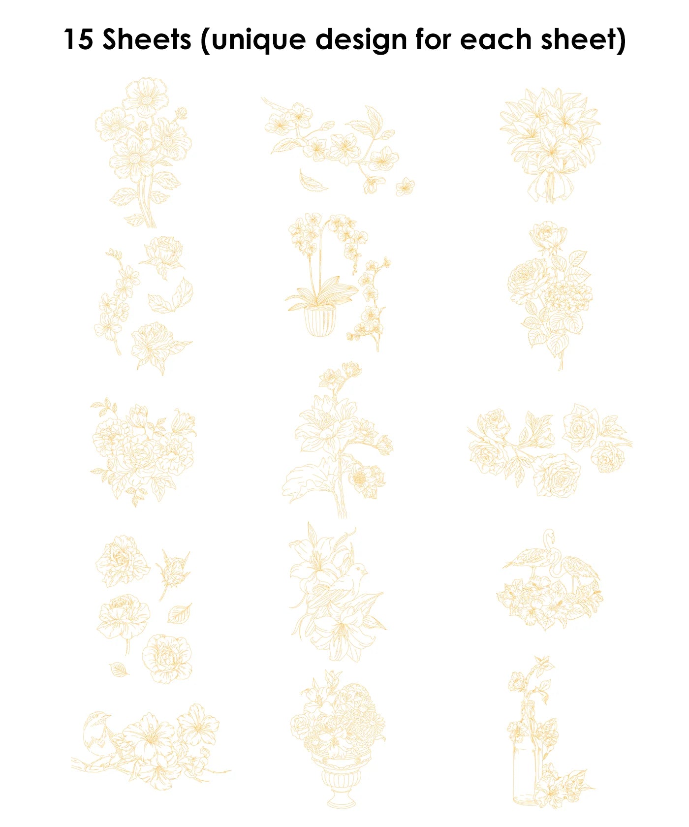 Floral Themed Watercolor Coloring Book