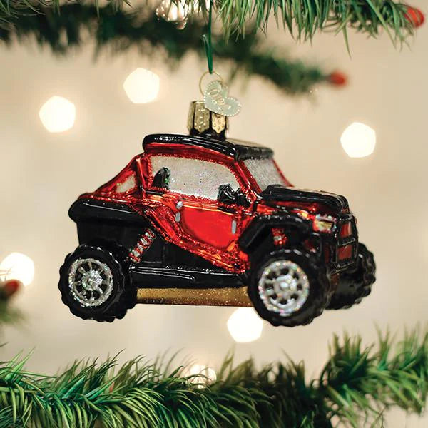 Old World Christmas Side by Side ATV glass ornament