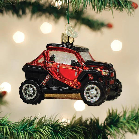 Old World Christmas Side by Side ATV glass ornament
