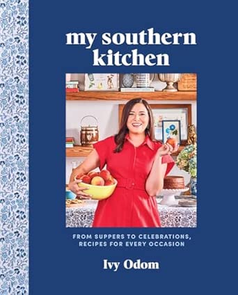 Book cover of 'My Southern Kitchen' with a woman holding a bowl of fruit in a kitchen setting.