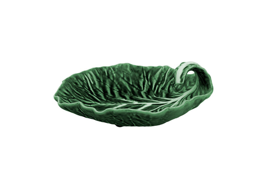 Green Cabbage Leaf with Curvature 9"