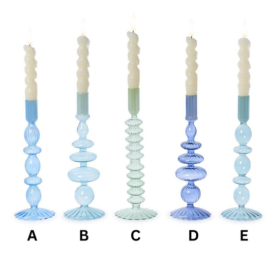 Hand-Blown Glass Candleholders