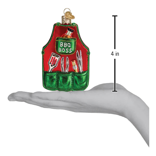 Old World Christmas BBQ Apron BBQ boss ornament