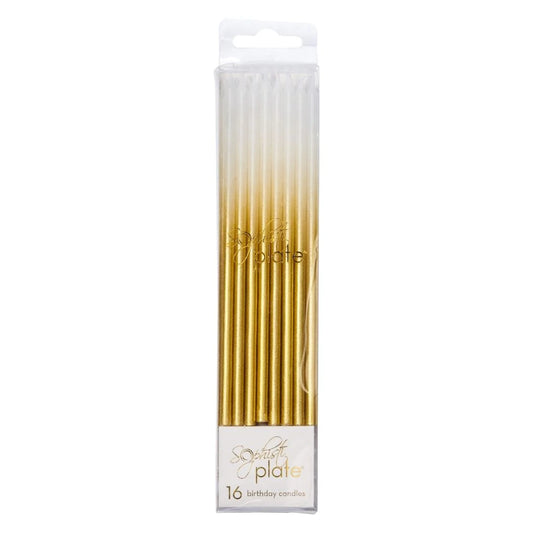 Birthday Candles - Gold & White