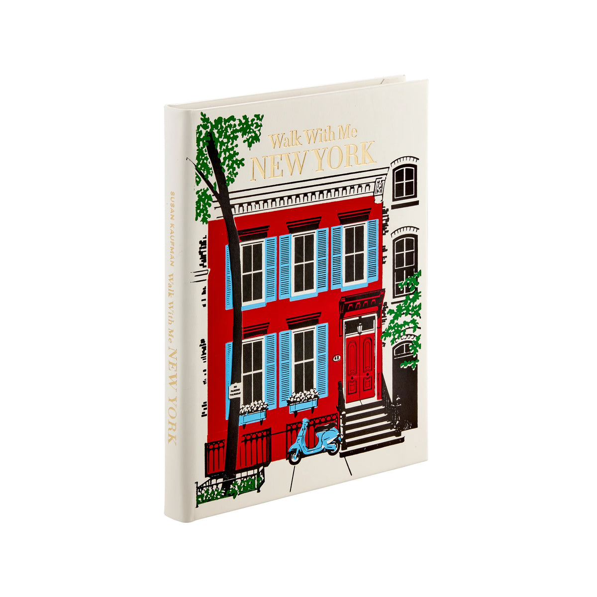 Walk with Me in New York - White Leather Bound Book