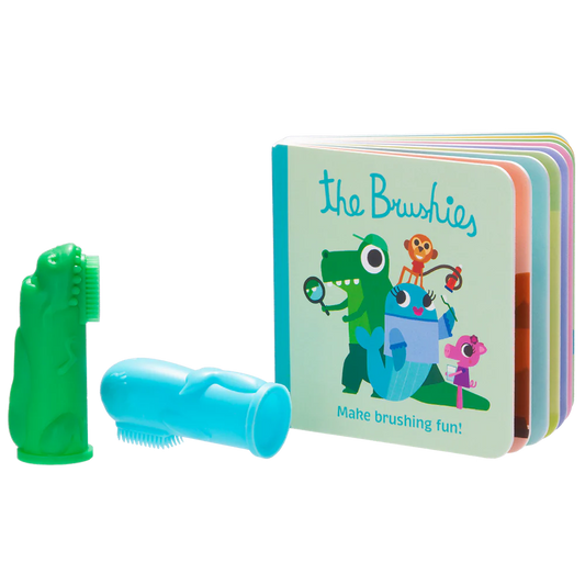 Brushies 2 Pack Silicone Toothbrushes with book