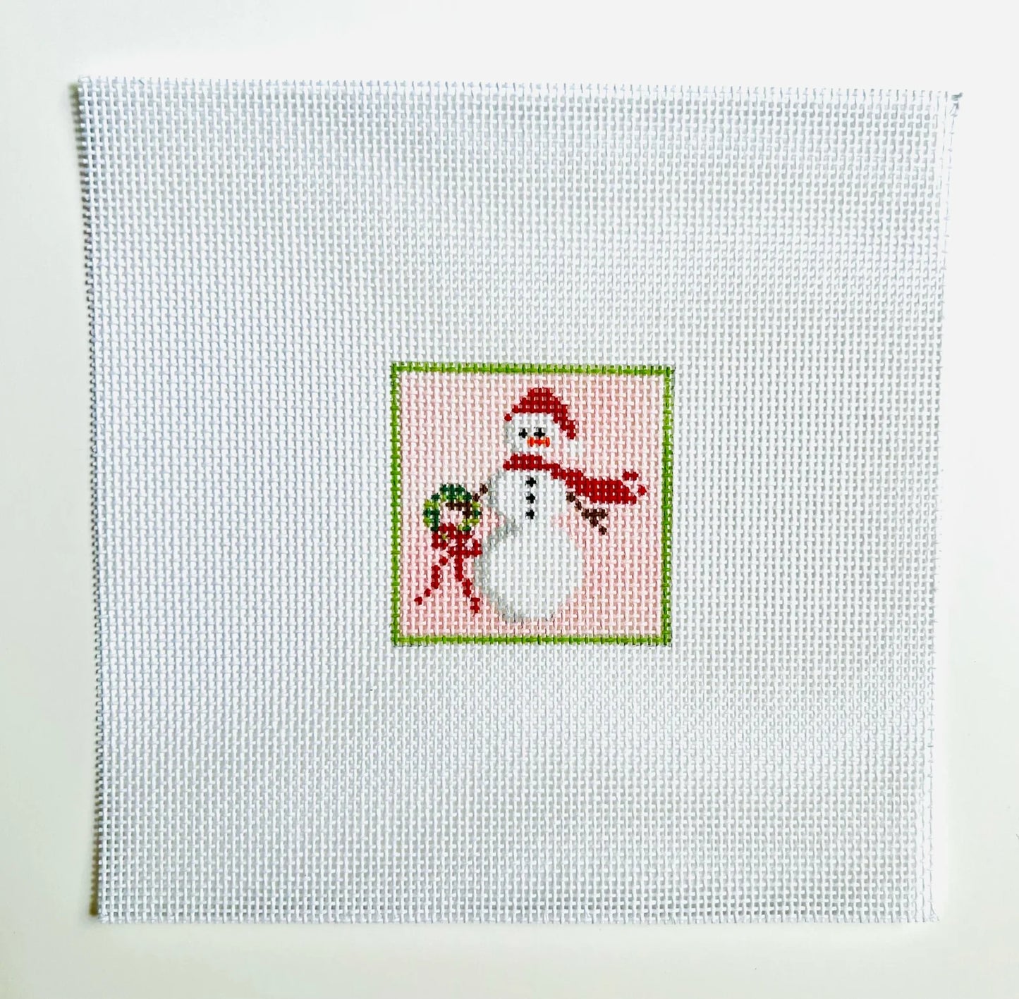 needlepoint design showing a snowman
