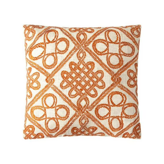 Costa Mesa Terracotta Embroidered Pillow