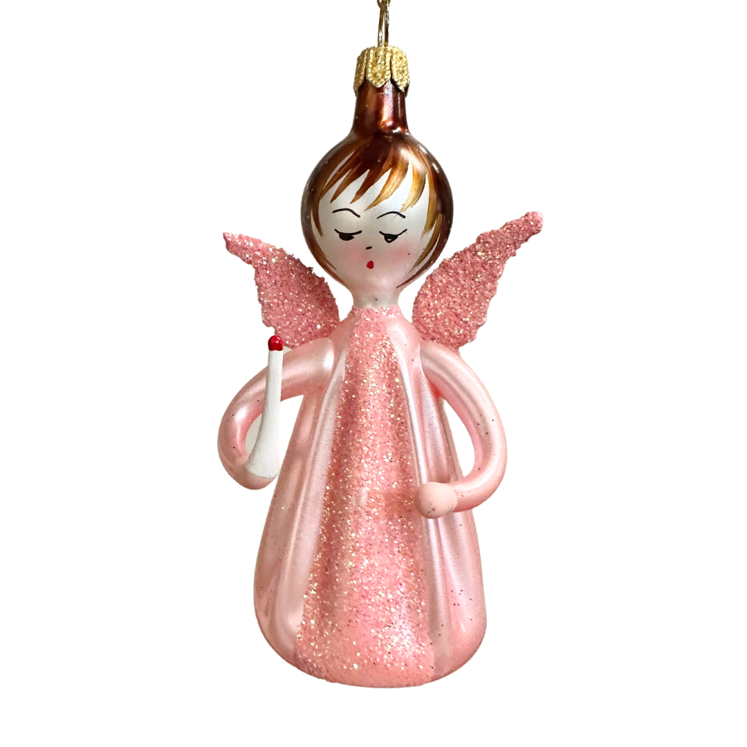 Soffieria De Carlini Little Pink Angel with Candle