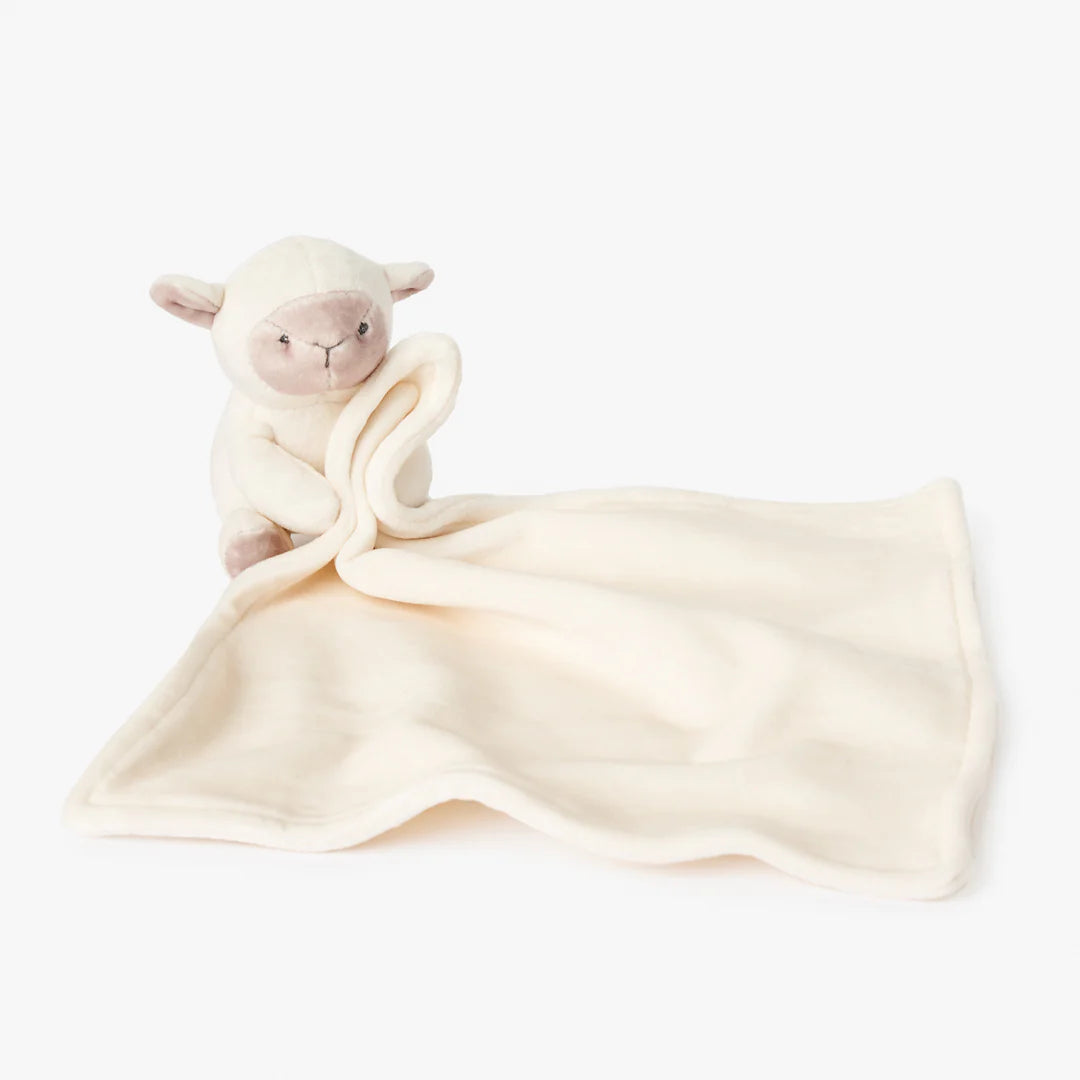 Elegant Baby Cream Lovie Lamb Blankie with gift box