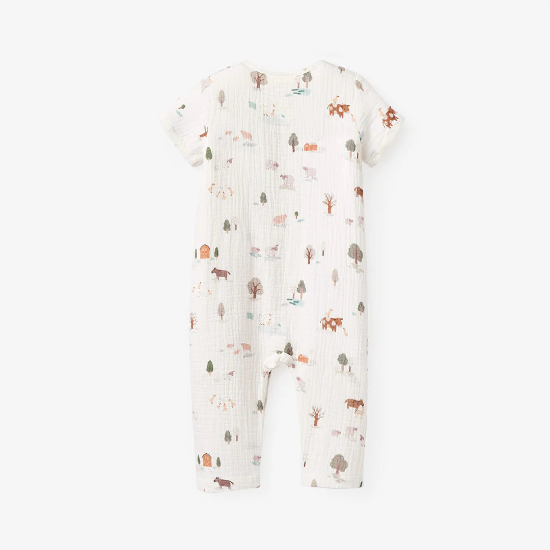 Elegant Baby On the Farm Organic Muslin Jumpsuit baby clothes
