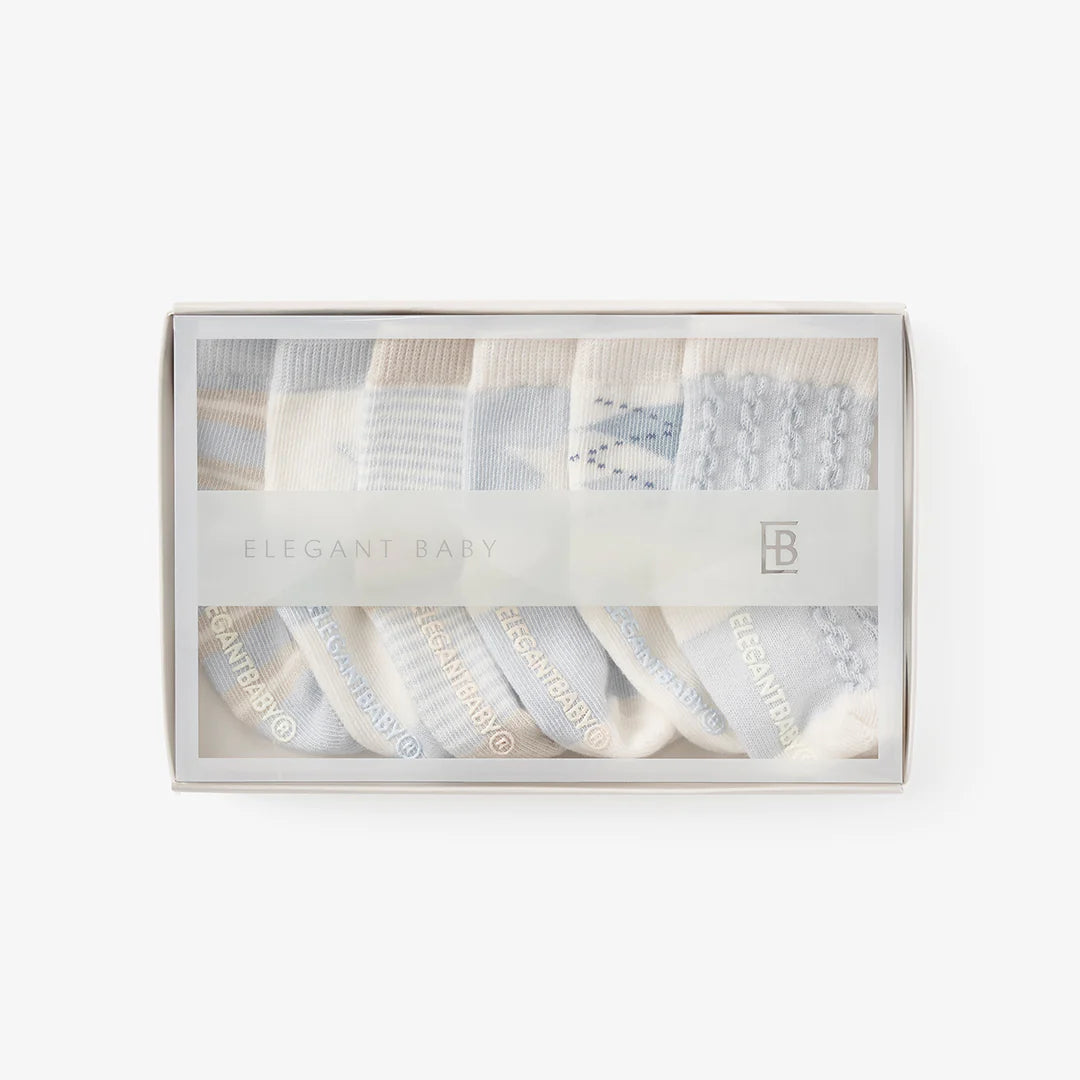 Elegant Baby Classic Blue Socks pack of 6