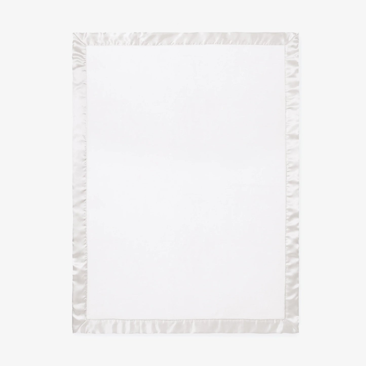 White Satin Trim Baby Stroller Blanket