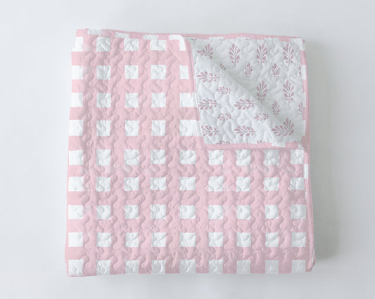 Ellie Plaid in Pink Baby Blanket Ida Mae Home