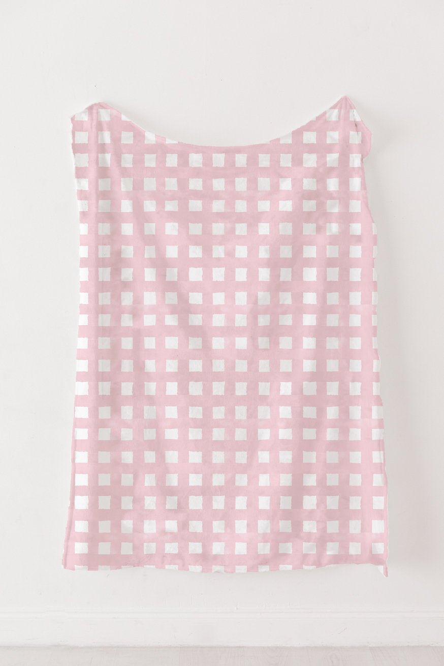 Ellie Plaid in Pink Plush Throw