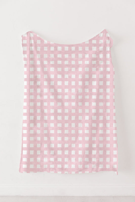 Ellie Plaid in Pink Plush Throw