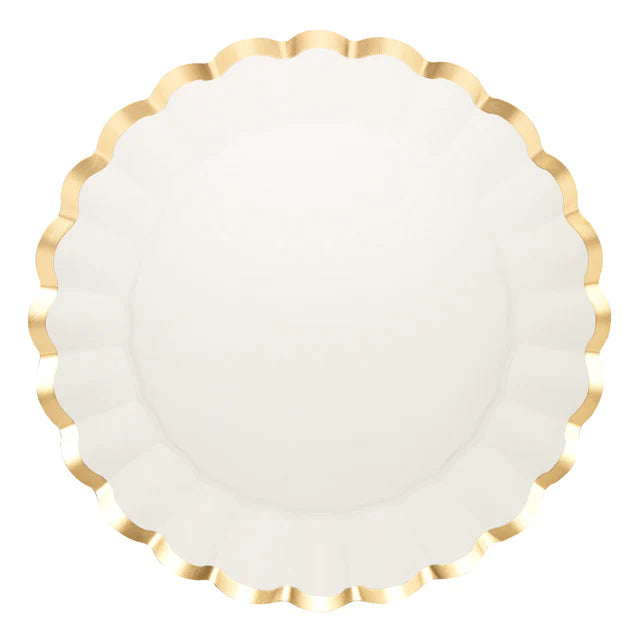 Sophistiplate Gold and White Paper Chargers