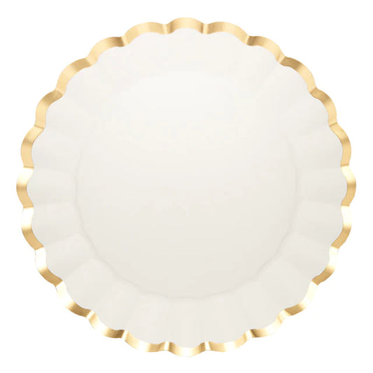 Sophistiplate Gold and White Paper Chargers