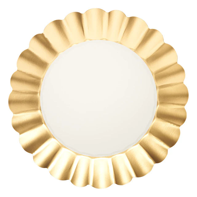 Sophistiplate Gold and White Paper Dinner Plate