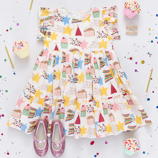 Girls Jennifer Dress- Birthday Star