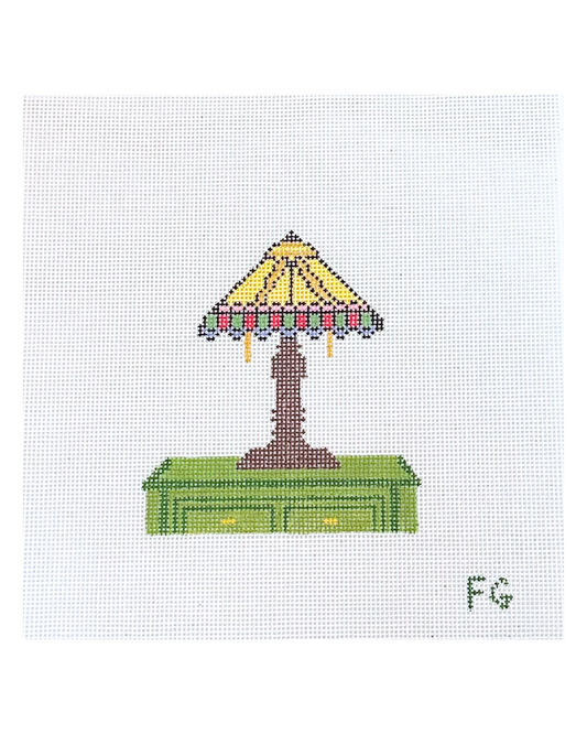 Needlepoint canvas with tiffany lamp design
