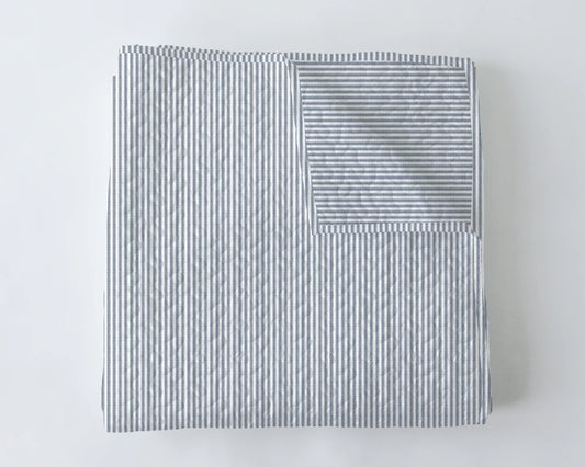 Navy Ticking Twin Quilt