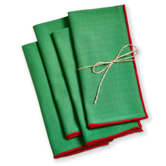 Green & Red Dinner Napkin Set of 4