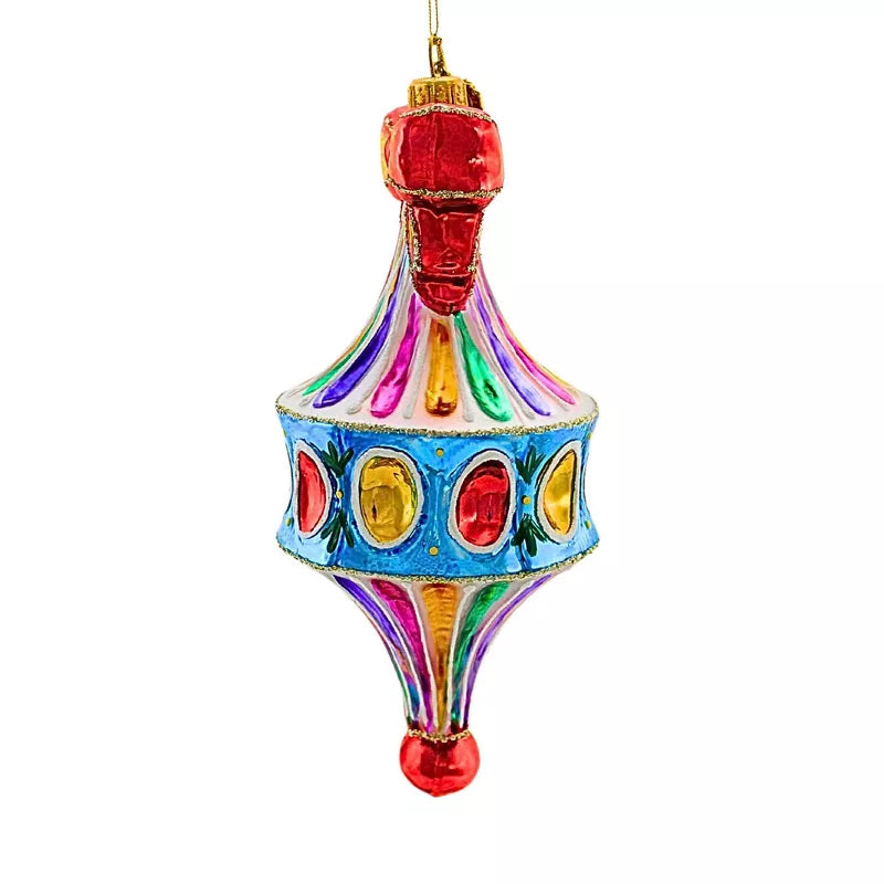 Huras Family Poland Merry and Bright Fairground Drop glass Christmas ornament