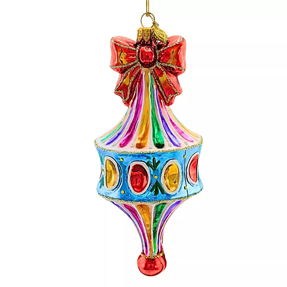 Huras Family Poland Merry and Bright Fairground Drop glass Christmas ornament