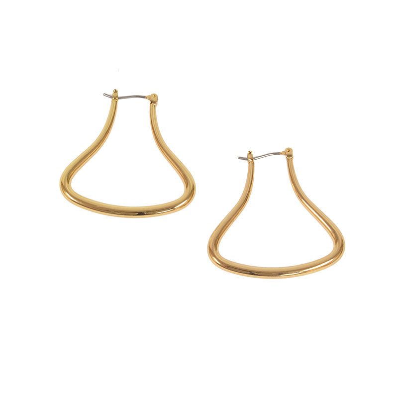 Minimal and Dainty Joy Susan Gold Bell Hoop Earrings