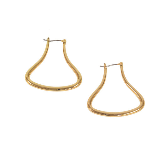 Minimal and Dainty Joy Susan Gold Bell Hoop Earrings