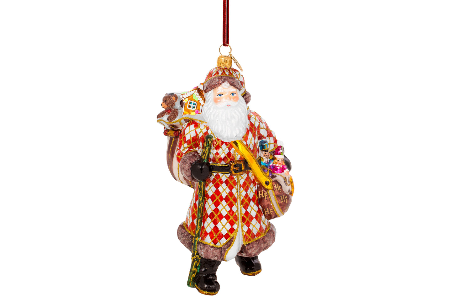Huras Family Poland Santa is Always Welcome glass Christmas ornament