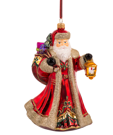 Santa Holding Lantern Ornament