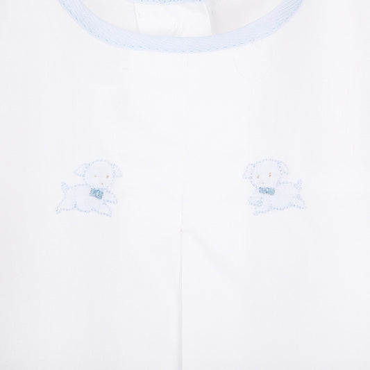 Lenora Baby Puppy Cotton Day Gown blue