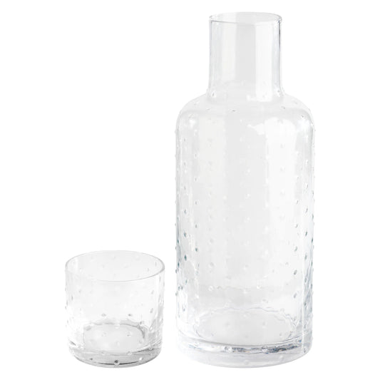 Karma Mercer Hobnail Decanter and Glass drinkware