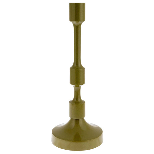 Olive Metal Taper Candlestick Holder