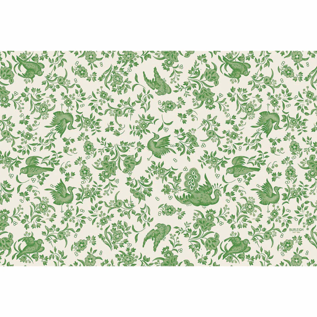 Green Regal Peacock Paper Placemats