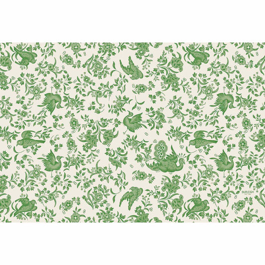 Green Regal Peacock Paper Placemats