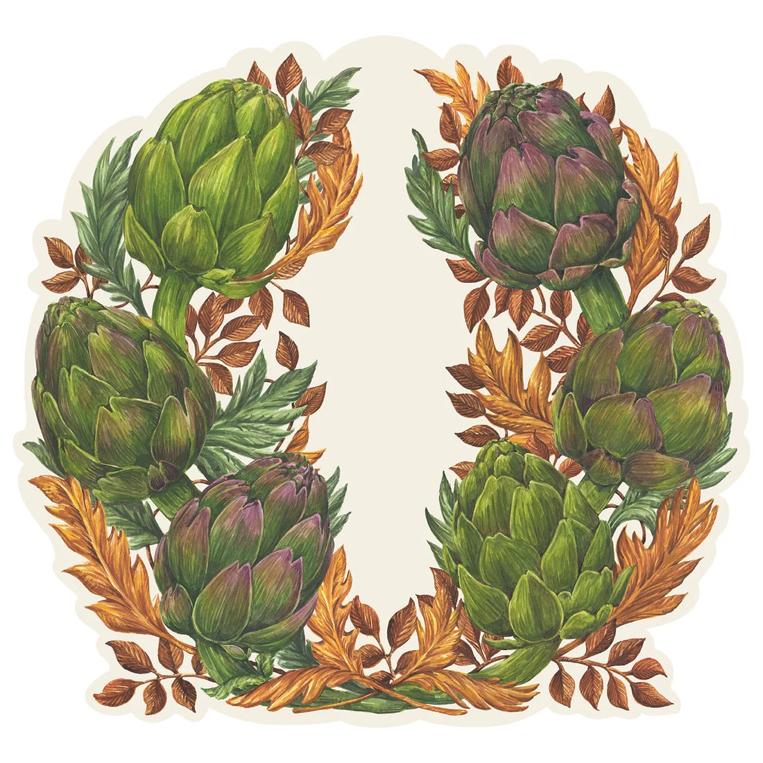 Die-Cut Artichoke Wreath Paper Placemat